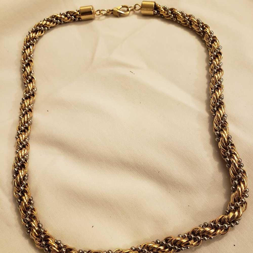 Silver/gold twisted necklace